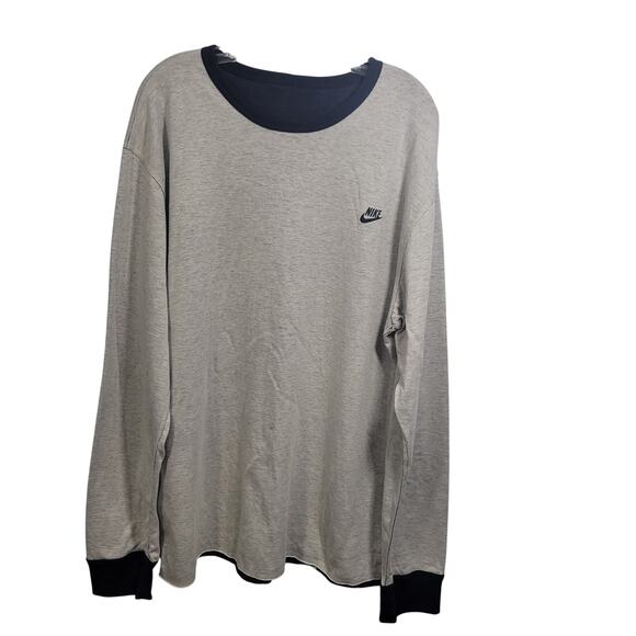 Nike Long Sleeve Reversible T-Shirt Black & Gray 10625-1220 - Picture 1 of 7